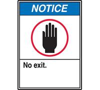 Accuform MRDM825XV Adhesive Dura-Vinyl Sign, Legend"Notice No Exit", 14" Length x 10" Width x 0.006" Thickness, Red/Black/Blue on White, 14" Height, 10" Wide, 14" Length, Dura-Vinyl