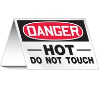 Accuform PAT727 Panneau d'avertissement en aluminium avec inscription « Danger HOT DO NOT Touch », 12,7 cm de hauteur x 17,8 cm de large, rouge/noir sur blanc