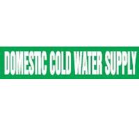Accuform RPK275STC Snap Tite Marqueur de tuyau « Domestic Cold Water Supply » pour tuyau OD de 6,3 cm à 7,6 cm, 35,6 cm H x 5,1 cm L x 30,5 cm L, blanc sur vert