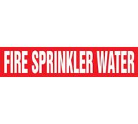 Accuform RPK325SSD Self-Stick"FIRE Sprinkler Water" Pipe Marker for 2-1/2" to 6" OD Pipe, White on Red, 2-1/2" H x 12" W