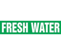 Accuform RPK331SSD Self-Stick"Fresh Water" Pipe Marker for 2-1/2" to 6" OD Pipe, White on Green, 2-1/2" H x 12" W