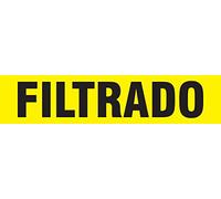 Accuform SHRPK317SSA Marqueur de tuyau autocollant « Filtrado » pour tuyau OD de 1,9 cm à 3,8 cm, noir sur jaune, 2,5 cm H x 20,3 cm l