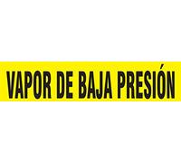 Accuform SHRPK499STC Snap Tite "Vapor de Baja PRESIóN" Marqueur de tuyau pour tuyau OD de 6,3 cm à 7,6 cm, 35,6 cm H x 5,1 cm L x 30,5 cm L, noir sur jaune