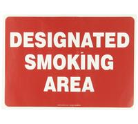 Accuform Signes Msmk403vs Vinyle Adhésif de sécurité, Legend Désigné Zone de fumer, 25,4 cm Longueur X 35,6 cm Largeur x 0 cm d'épaisseur, Blanc sur rouge