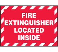 Accuform Signs LVHR565VSP Safety Label, Legend"FIRE Extinguisher Located Inside", 3.5" Length x 5" Width x 0.004" Thickness, Adhesive Vinyl, White on Red (Pack of 5)