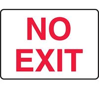 Accuform Signs MADM486VP Panneau de sécurité en plastique, légende "NO EXIT", 17,8 cm de long x 25,4 cm de large x 0,140 cm d'épaisseur, rouge sur blanc