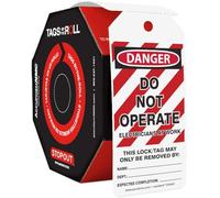 Accuform Signs TAR400 Tags by-The-Roll Lockout Tags, Legend"Danger DO NOT Operate Electricians at Work", 6.25" Length x 3" Width x 0.010" Thickness, PF-Cardstock, Red/Black on White (Roll of 100)