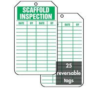 Accuform Signs TRS317CTP Scaffold Étiquette d'état, Legend SCAFFOLD INSPECTION, longueur 5,75 x 3,25 largeur x 0,010 épaisseur, carton PF, vert sur blanc (lot de 25) par Accuform