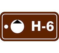 Accuform TDF506VPE Étiquette standard en plastique « H-6 Hydraulic » pour source d'énergie, 3,8 cm de large x 7,6 cm de long, blanc/noir sur marron