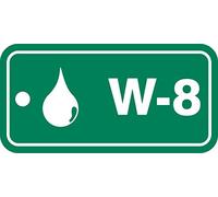 Accuform TDF908VPM Plastic"W-8 Water" Energy Source Standard Tag, 1-1/2" W x 3" L, White on Green (Pack of 5)