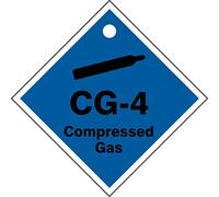 Accuform TDJ604VPM Plastic"CG-4 Compressed Gas" Energy Source ShapeID Tag, 2-1/2" W x 2-1/2" L (Pack of 5)
