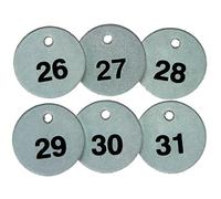 Accuform TDL152 Lot de 25 étiquettes d'identification en métal Metal-Lite, série 51-75, diamètre 3,8 x 3,8 cm, noir sur argent réfléchissant