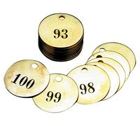 Accuform TDN107 Lot de 25 étiquettes d'identification numérotées en laiton, série 76 à 100, 3,8 cm de diamètre, 3,8 cm x 3,8 cm