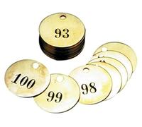 Accuform TDN111 Lot de 25 étiquettes d'identification numérotées en laiton, série 126 à 150, diamètre 3,8 x 3,8 cm