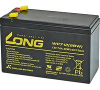 Accumulateur au plomb sans entretien Kung Long WP7-12(28W) avec connexion Faston 6,3mm 12V/7Ah