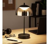 Accumulateur Luminaire Lampe de Table Chevet Batterie Verre Fumé LED Tdc