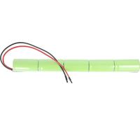 Accumulateur pour lampe de secours NiMH 6,0V 4000mAh L1x5 Baby C avec câble 200mm unilatéral adapté aux accumulateurs 6 V