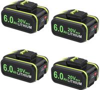 Accumulateur pour outils électriques, capacité 6000mAh, technologie Li-Ion, 4pcs batterie 60ah