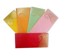 Accuprints Lot de 10 enveloppes colorées Shagun Lifafa/argent avec Ambi doré pour offrir de l'argent, des invitations, un cadeau de prospérité multicolore
