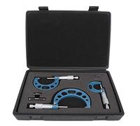 Accurate Micrometer Set 0-75mm | Bearing Steel Outside Diameter Measurement Tool | 3Pcs Kit for Machinists/Engineers/Mechanics | High Accuracy with Calibration Rod & Wrench