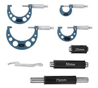 Accurate Micrometer Set 4Pcs 0-100mm | Bearing Steel Outside Diameter Measurement Tool | with Calibration Rods & Storage Case for Machinists