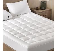 ACCURATEX Surmatelas 160×200 cm, Effet Pillow Top, Housse 100% Coton | couvre-matelas moelleux avec 450 g/m² d’alternative au duvet & mousse 1,2 cm, poches profondes 40 cm, respirant & souple
