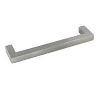 Accuride MG.214192.20 Poignée de tiroir Megrez LA 192 mm, largeur 207 mm, poignée de meuble carrée, acier inoxydable brossé, argenté