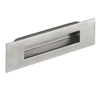 Accuride MG.89120.20 Technik-Team Manche en coquillage Largeur 120 mm Hauteur 50 mm Poignée d'entrée avec 2 trous de fixation Acier inoxydable brossé Argenté