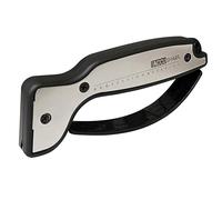 ACCUSHARP Knife Sharpener, Ergonomic Comfortable Handle, Compact & Easy to Use, Restore and Hone Straight & Serrated Knives, White & Black