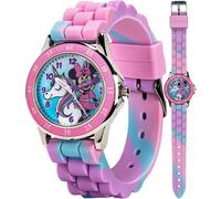 Accutime Disney Minnie Mouse Unicorn Montre à Quartz analogique pour Apprendre l'heure avec Lunette Rose, Rose/Violet, Moderne