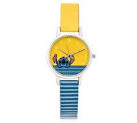 Accutime Lilo and Stitch LAS5035AZ Montre analogique, Bleu/Jaune, Lilo and Stitch Anlog Montre