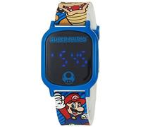 Accutime Nintendo Super Mario Kart Luigi Bowser Montre-bracelet numérique LCD à quartz pour enfants, cadeau bon marché et cadeau de fête pour tout-petits, garçons, filles, adultes de tous âges, Bleu