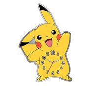 Accutime POK3170 Horloge Murale pour Enfant en métal au Design Pokémon Pikachu, analogique, décoration pour Chambre d'enfant, à Quartz, à Piles, pour garçons et Filles, Jaune, env. 30 x 19,5 cm