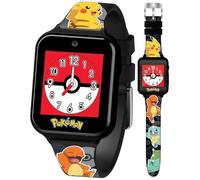 Accutime Pokémon Interactive Kids Smartwatch - Touchscreen Watch with Games, Camera, Voice Recorder, Step Tracker, Alarm & Timer - 10 Pokémon Watch Faces, USB Rechargeable - Fits Wrists 5.5" to 8"