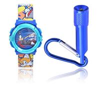 Accutime Sega Sonic SNC40050MAZ Ensemble de montres numériques pour enfants - Lumières clignotantes LED, affichage de la montre LCD, porte-clés lampe de poche, montre pour enfants, filles ou garçons