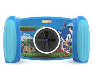 Accutime SNCC3009 Sony Appareil Photo interactif pour Enfant 5 Mpx, résolution vidéo 1080p, Zoom 4X, 5 filtres Amusants et Effets spéciaux, 4 Jeux Cool, écran 2 en 1, avec Carte Micro SD, Bleu
