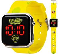 Accutime Spongebob Squarepants Montre LED pour Enfants - Bracelet Jaune Vif, Affichage numérique Joyeux, Facile à Lire, Durable et prêt à Offrir, Montre LED Bob l'éponge, Moderne