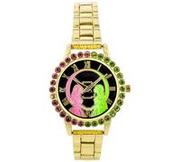 Accutime Wicked Montre analogique avec strass et bracelet doré