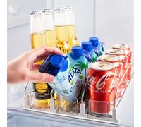 Accwork Distributeur Canette Frigo - 31CM Profondeur, 3 Rangées Rangement Frigo Canette Boisson pour Réfrigérateur, Range Canette Frigo pour 12 Canettes