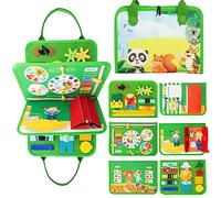 ACDAY Busy Board Planche Montessori, Jouet éveil Educatif Kit Sensoriel Montessori BéBé, Tableau d'Activités Apprendre Compétences de Vie Valise Montessori pour Enfant 1 2 3 Ans(Vert)
