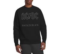ACDC Back in Black Crew Sweatshirt Maillot de survêtement, Noir, L Mixte