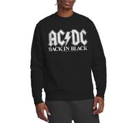 ACDC Back in Black Crew Sweatshirt Maillot de survêtement, Noir, XL Mixte