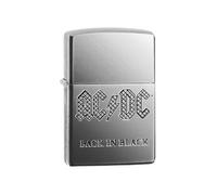 Zippo Briquet ACDC gravé - Back is Black Fabriqué aux USA GRIS