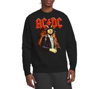 ACDC Fire and Horns Crew Sweatshirt Maillot de survêtement, Noir, XL Mixte