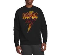 ACDC Fire Bolt Crew Sweatshirt Maillot de survêtement, Noir, L Mixte