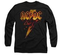 ACDC Fire Bolt T-Shirt Unisexe à Manches Longues, Noir, XL