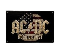 ACDC Rock Plaque en tôle - Plaque en métal - Poster rétro - Plaque murale - Vintage - Décoratif - Mancave - Caverne pour homme