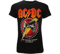 ACDC T-shirt pour homme AC/DC DC original pour Those About Rock officiel Noir - Noir - Medium