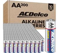 ACDelco Lot de 200 Piles AA Super alcalines, durée de Vie de 10 Ans, Emballage refermable