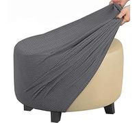 Acdler Rond Housse Ottoman Velours Housse De Protection pour Repose-Pieds Housse De Pouf Extensible Housse De Ottoman Canape Pouf (Color : A13, Size : 50-58CM)